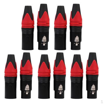5 Pair XLR Solder Connector 3 Pin Microphone Audio Red