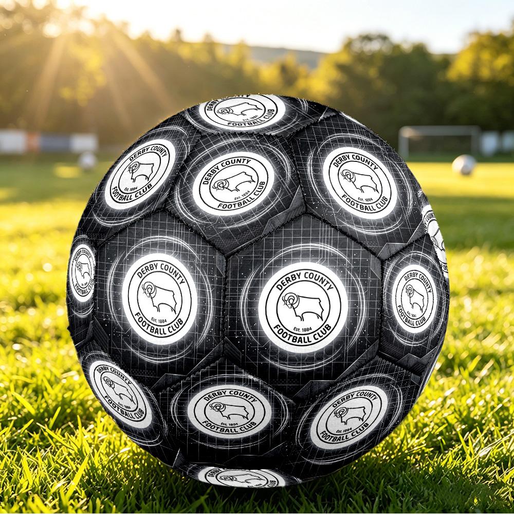 Derby County Football Pallone da Calcio Stampato Taglia 5, Pallone da Calcio Antiscivolo per Partite Adulti Souvenir per i tifosi di Calcio