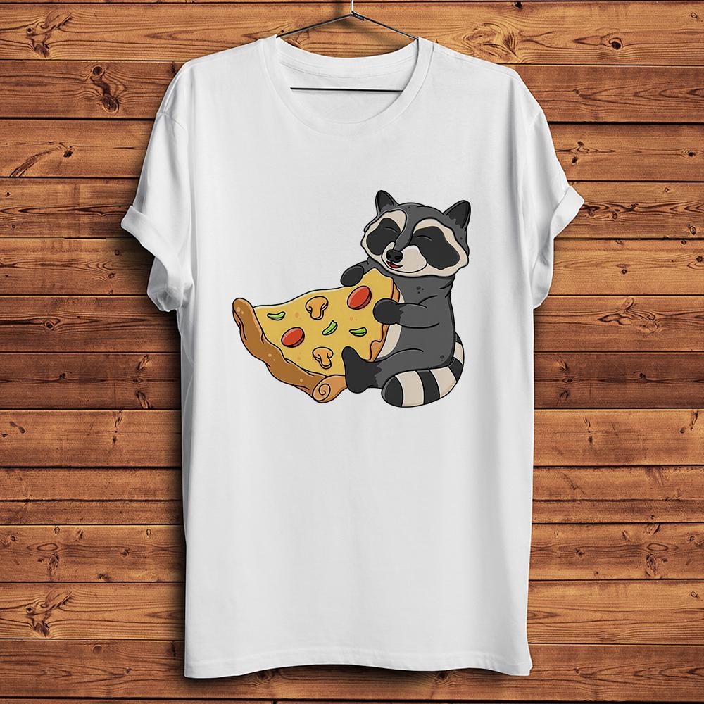 Kawaii Raccoon Love Pizza Pug Funny T-Shirt,Short Sleeve O-neck Casual Unisex TShirt,Print No-c
