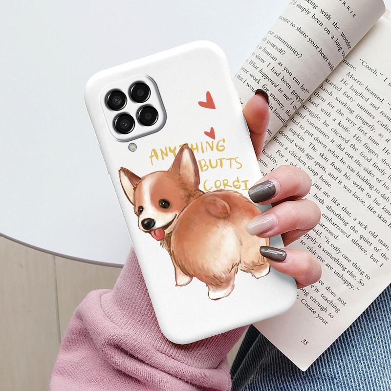 Cute Painted Case For Samsung Galaxy M33 M53 5G Soft Cover Cartoon Cat Sunflower TPU Funda For Samsung A17 A55 A56 Women Coque