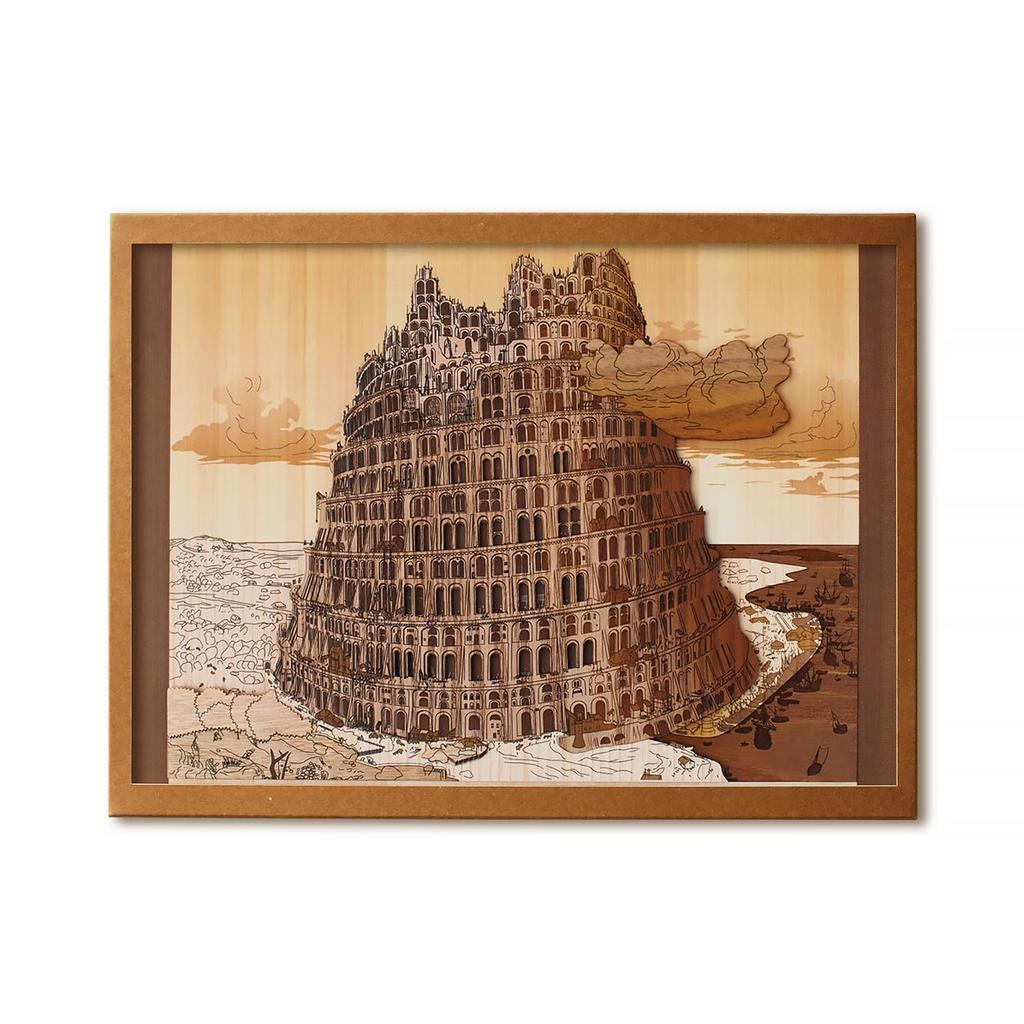 KINOWA "Tower of Babel II" Woodcut Original Handmade Kit, Masterpiece by Bruegel, Made In Japan