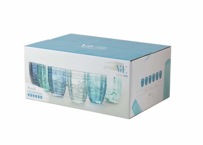 Verre à eau - Villa d'Este - Modèle Tivoli - 235 ml - Motif arabesque - Lavable au lave-vaisselle