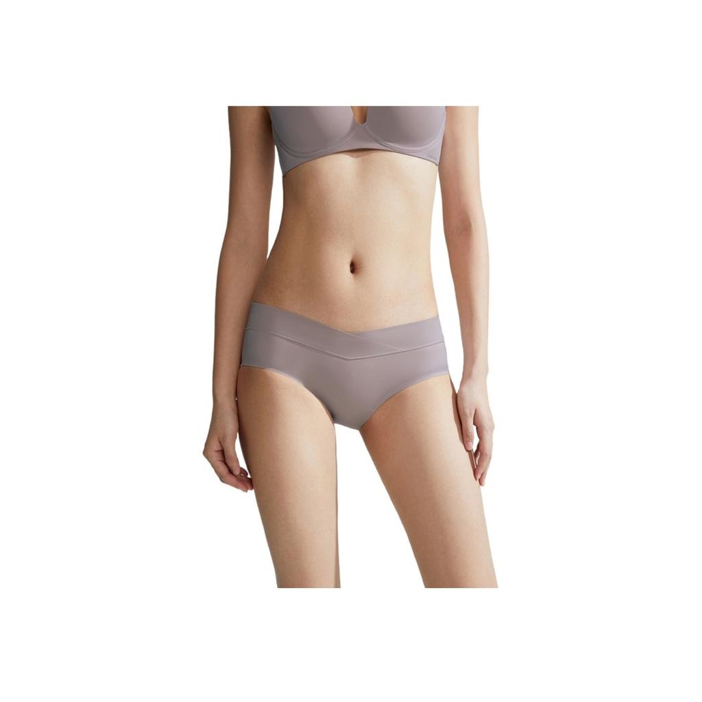 Calvin Klein Solid Color Seamless Mid-Rise Triangle Underwear Women Underwear Hidden-Red Gray QF6357ADFSS