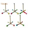 Spinning Birds Stand Perch Toy 360 Degree Rotation Wooden Exercise Wheel Parrot Perch Cage Accessories for Parakeets Budgies Lovebirds Finch Conure