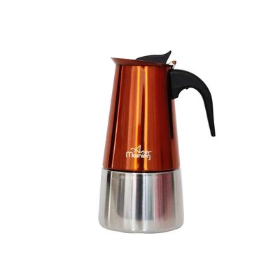 Any Morning Cafetière Moka à Induction en Acier Inoxydable, 300 ml, 10 oz, Cuivre