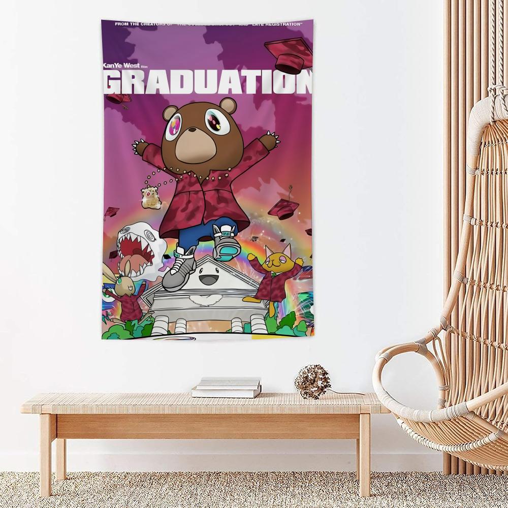 Album Rapper KKanye West Tapestry Microfiber Wall Hanging For Bedroom Living Room Decor Outdoor Festival Garden Bar Background
