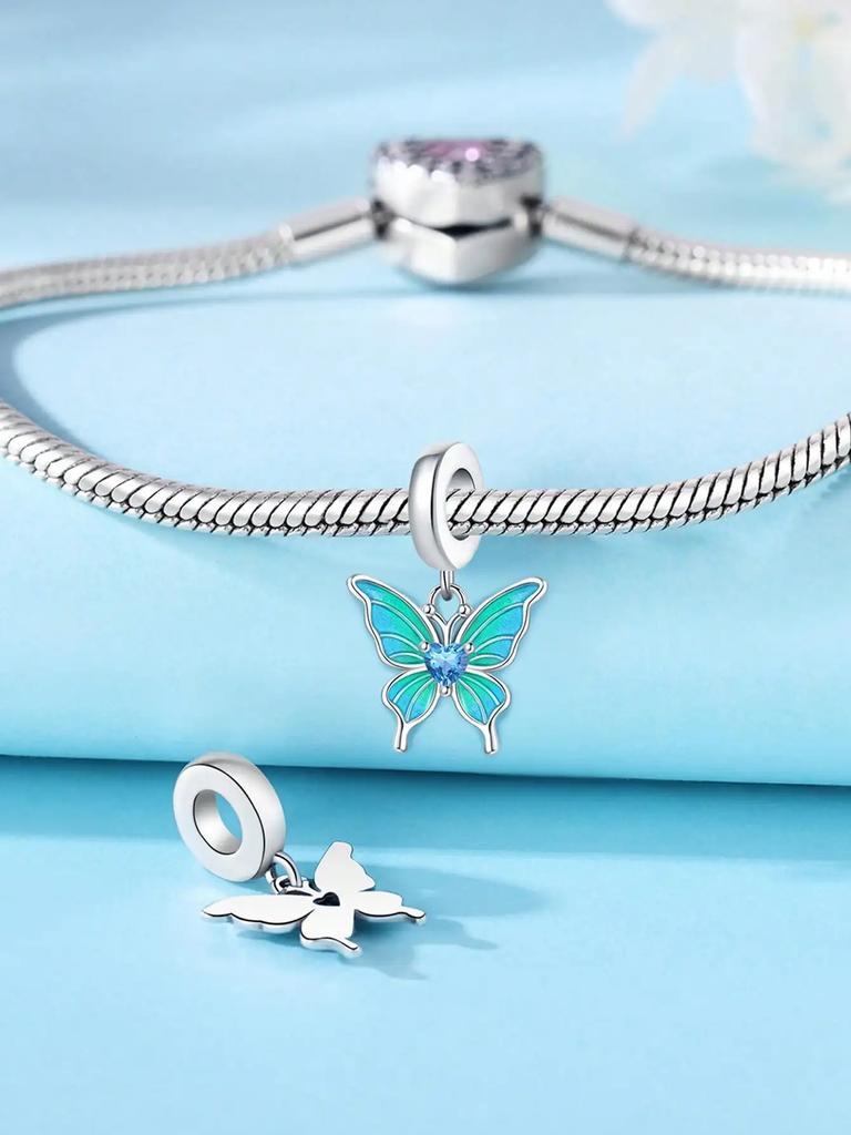 Charm Copper Colors Spring Design Colorful Butterfly Shape Bead For Design Bracelet Diy Beads Stylish Charms Jewellery Making Gift For Women Styfne