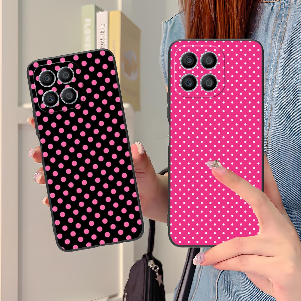 Pink Point Heart Mobile Phone Case for Honor 90 80 70 60 50 30 20 10 9 8 7 Pro S SE Lite 5G Colorful Printing Cover Pretty Cover