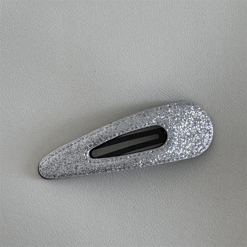Silver Sparkly Snap Hairpin – Chic Bangs & Side Clip Accessory