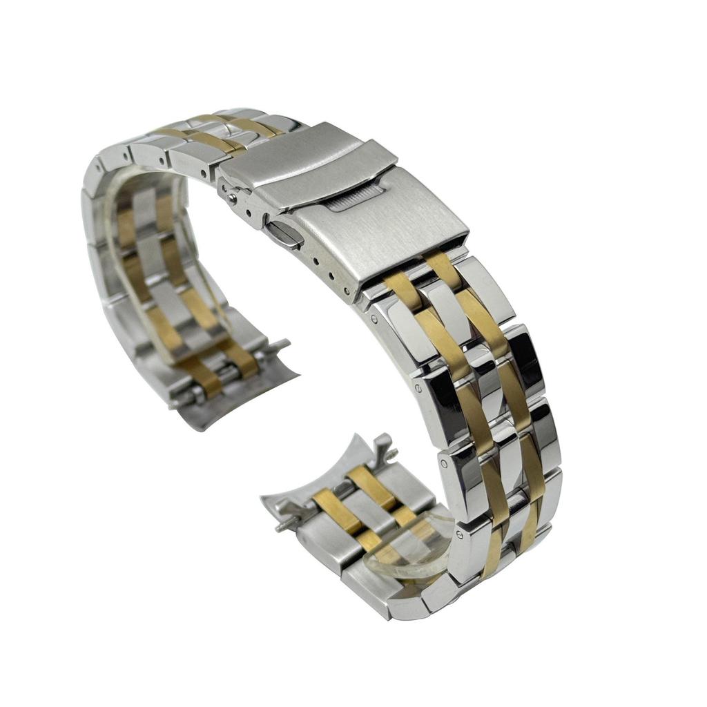 Braccialetto in Acciaio Inossidabile Solido a Cinque File per Orologi Seiko, con Chiusura di Sicurezza e Estremità Curve - 20mm/22mm