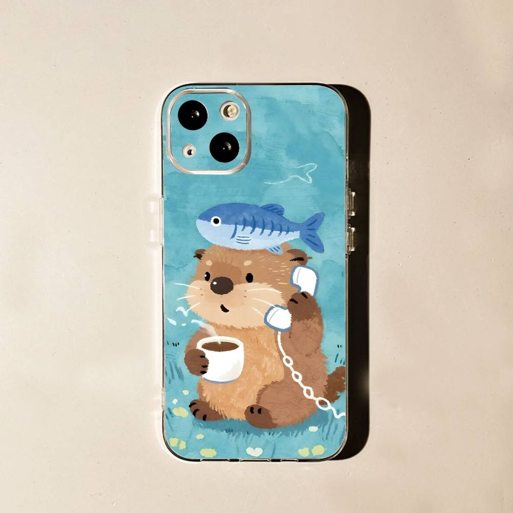 

Sea Otter Animals Print Phone Case For iPhone 17,16,15,14,13,12,11 Pro,Max,Plus,X,XS,XR,SE4,E Mini Transparent Soft iPhone11PROMAX