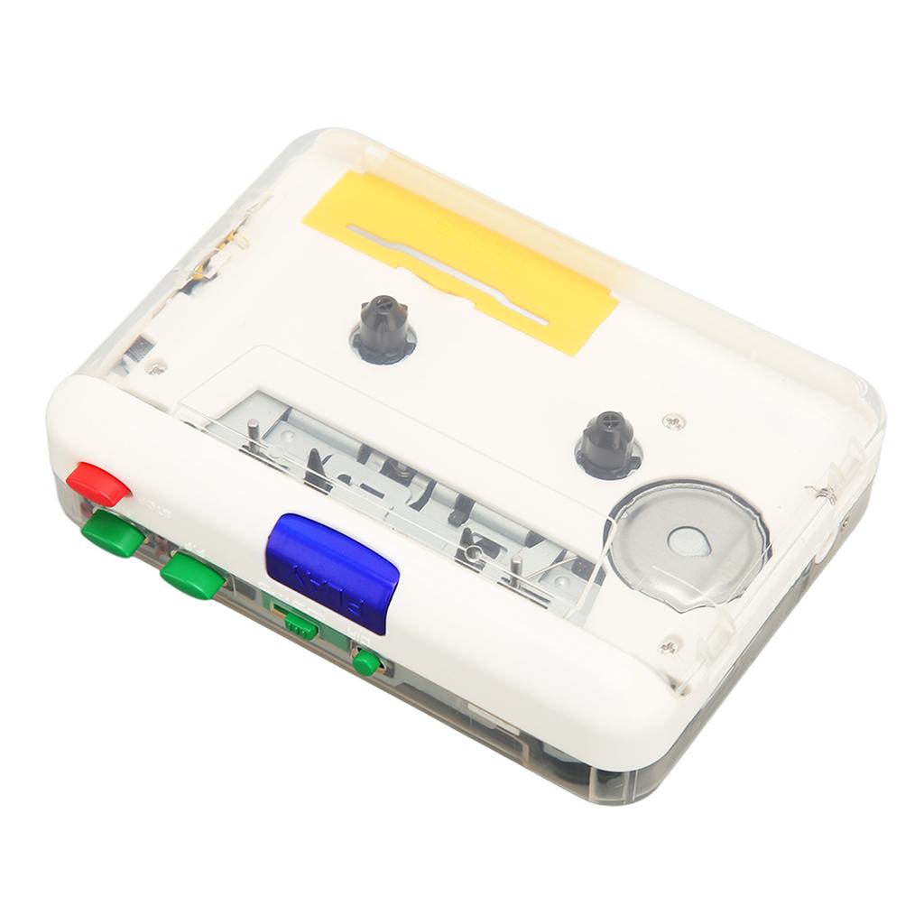 USB Cassette To MP3 Converter Plug and Play Portable Tape Player with 3.5mm Jack and Colored Buttons for Laptops Speaker
