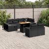 Vidaxl 11-Cz. Set da Giardino, Cuscini Rattan Nero Pe