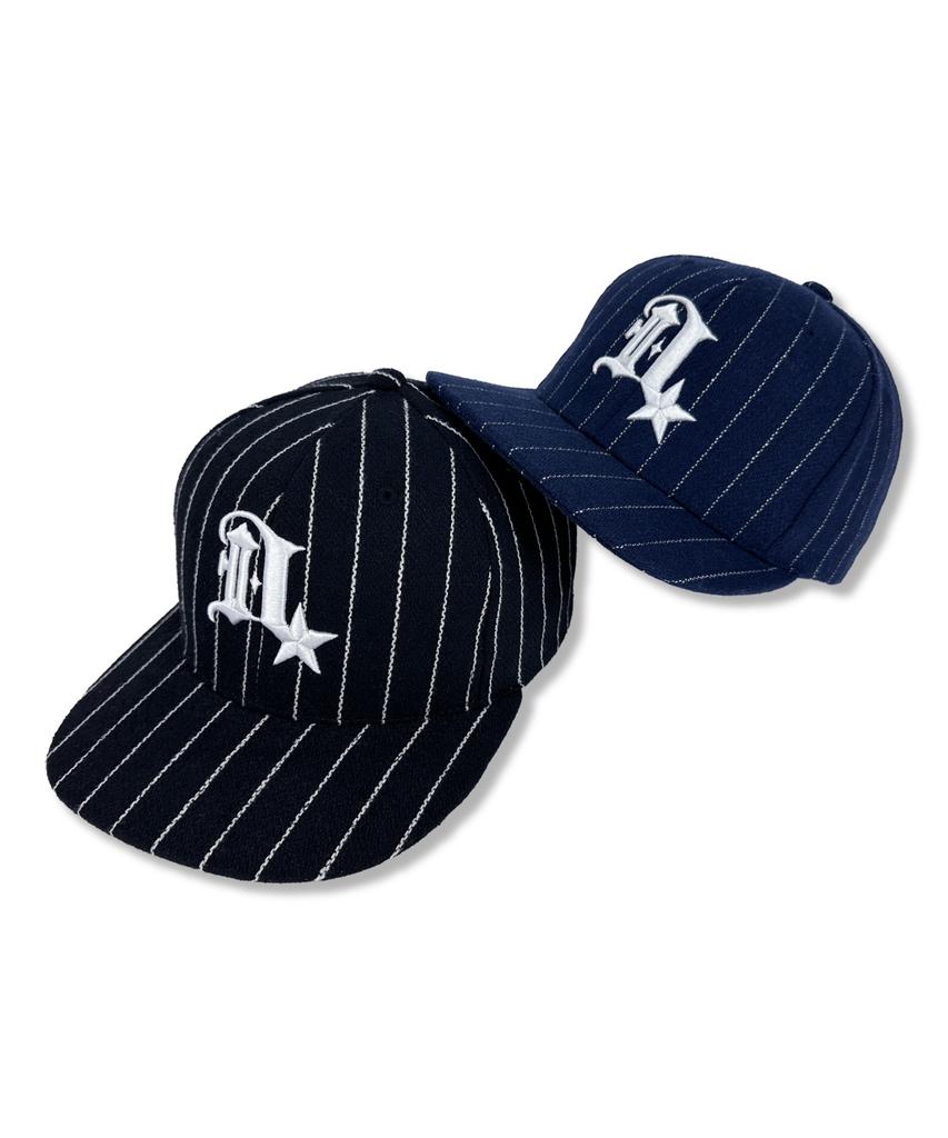 Damiswi Pinstripe D Symbol Wool Cap_Navy