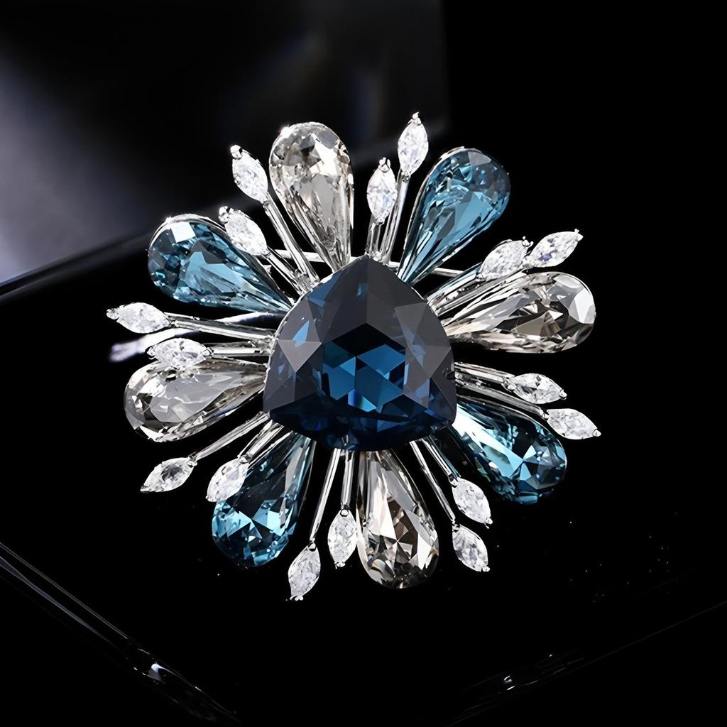 Elegant Sunflower Brooch, Fashionable Diamond-encrusted Brooch Design Sense, Niche Brooch