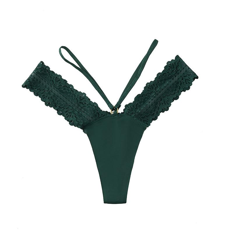 

Бесшовные трусики-стринги из ледяного шелка, сексуальные, на тонких бретельках, спортивные женские трусики L зелёный
