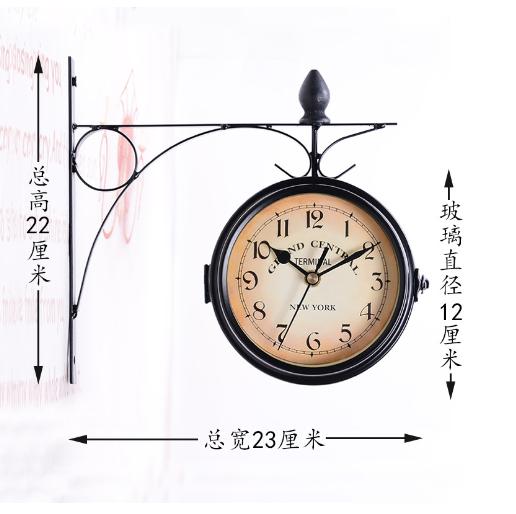 Элегантные настенные часы бесшумные двусторонние на батарейках винтажный дизайн для спальни офиса