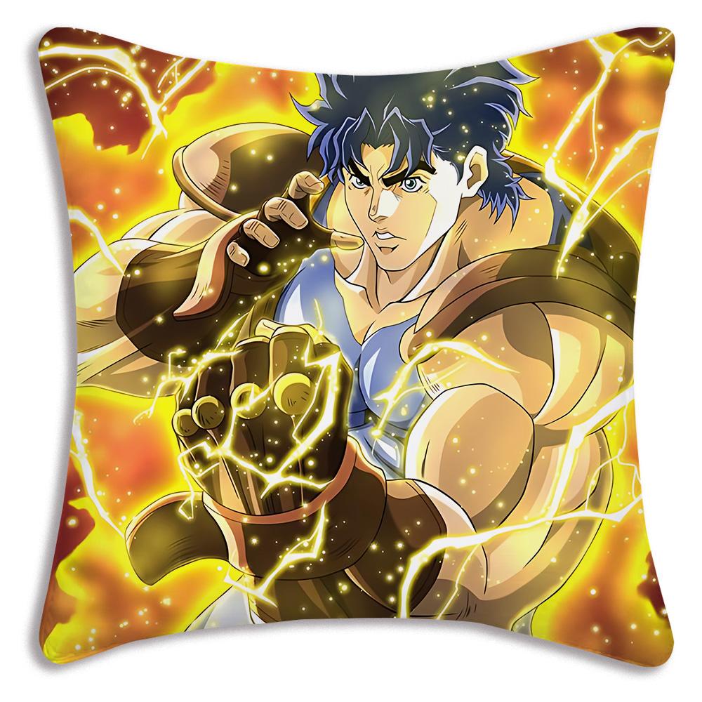 Pillow Covers Cartoon Jojo’S Bizarre Adventure Sofa Decorative Home Double-Sided Printing Short Plush Cute Cushion Cover