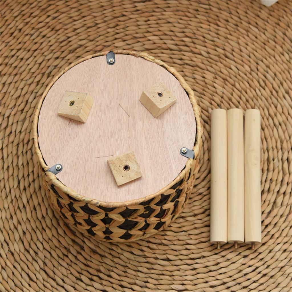 Kürbisgras Pflanzenständer Hocker mit 3 Holzbeinen Balkon Blumentöpfe Ausstellungsregal Pflanzkorb für Innen und Außen