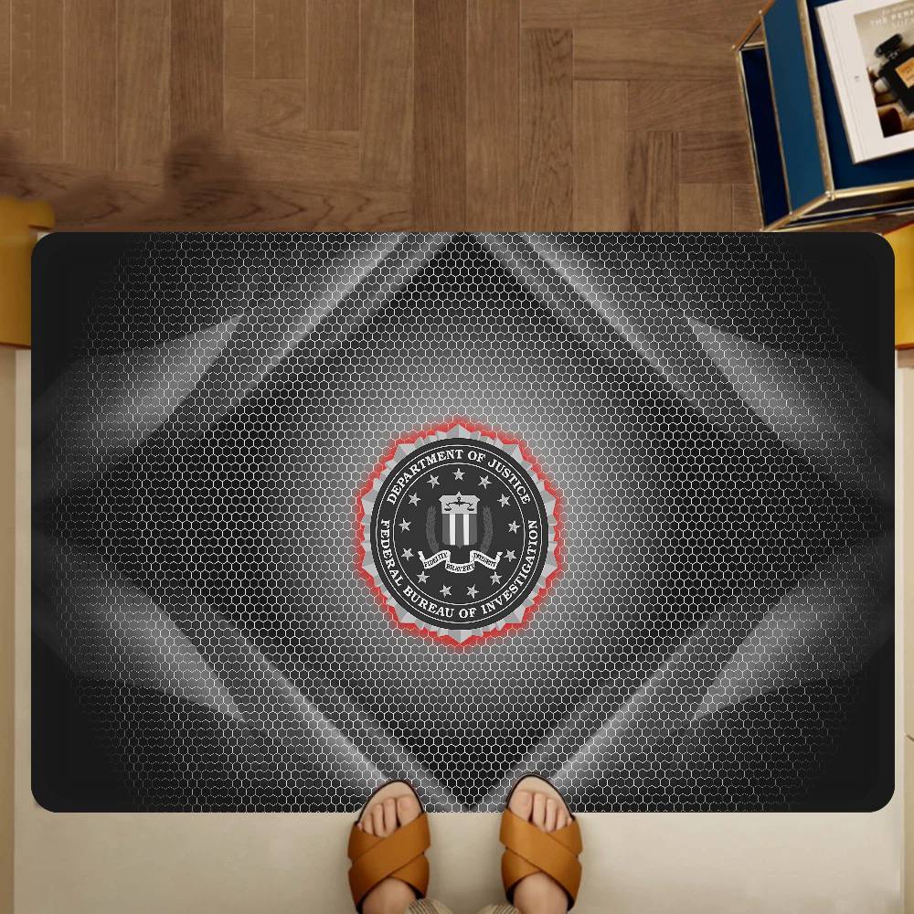 Polizei FBI Zimmerteppiche Retro Mehrfachauswahl Wohnzimmer Küchenteppich Rutschfest Willkommensteppich