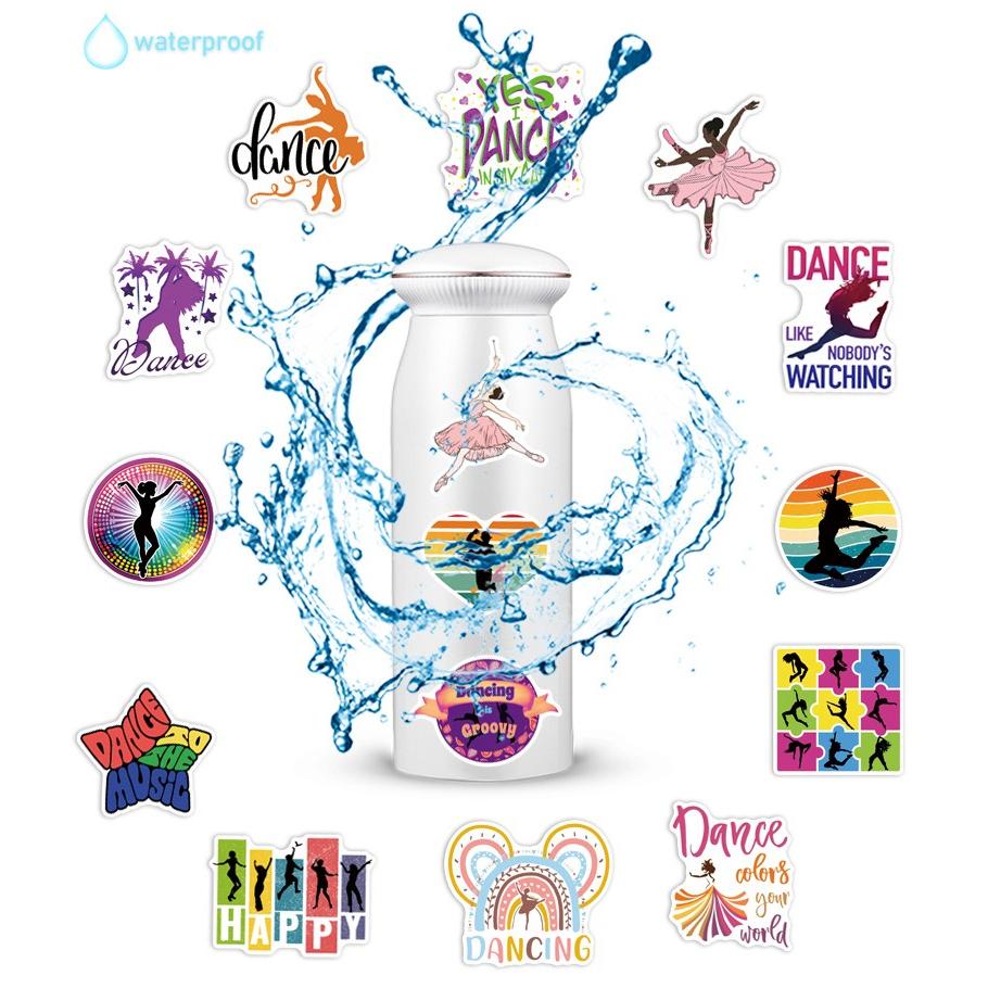 50pcs Graffiti Dance Stickers Dancing Decals for DIY Decor Phone Laptop Scrapbook Stationery Water Bottle Guitar