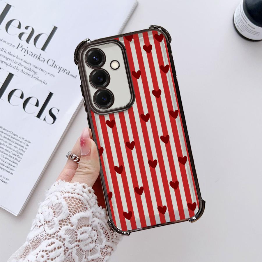 

Phone Cover Case for Samsung Galaxy A15 A26 A24 A33 A35 A36 A52 A17 A25 A13 A21s A16 Stripe Love Heart Galaxy A34
