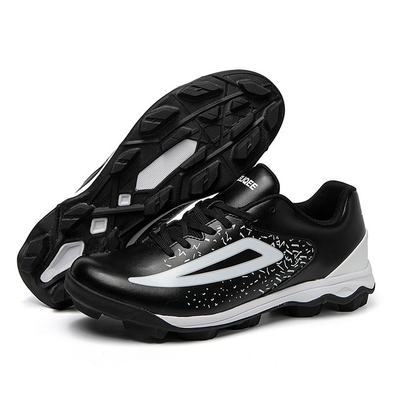 PU Leather Baseball Shoes Non-slip Men's Sports Shoes Waterproof Sneakers Elastic Trainers Rubber Soled Shoes