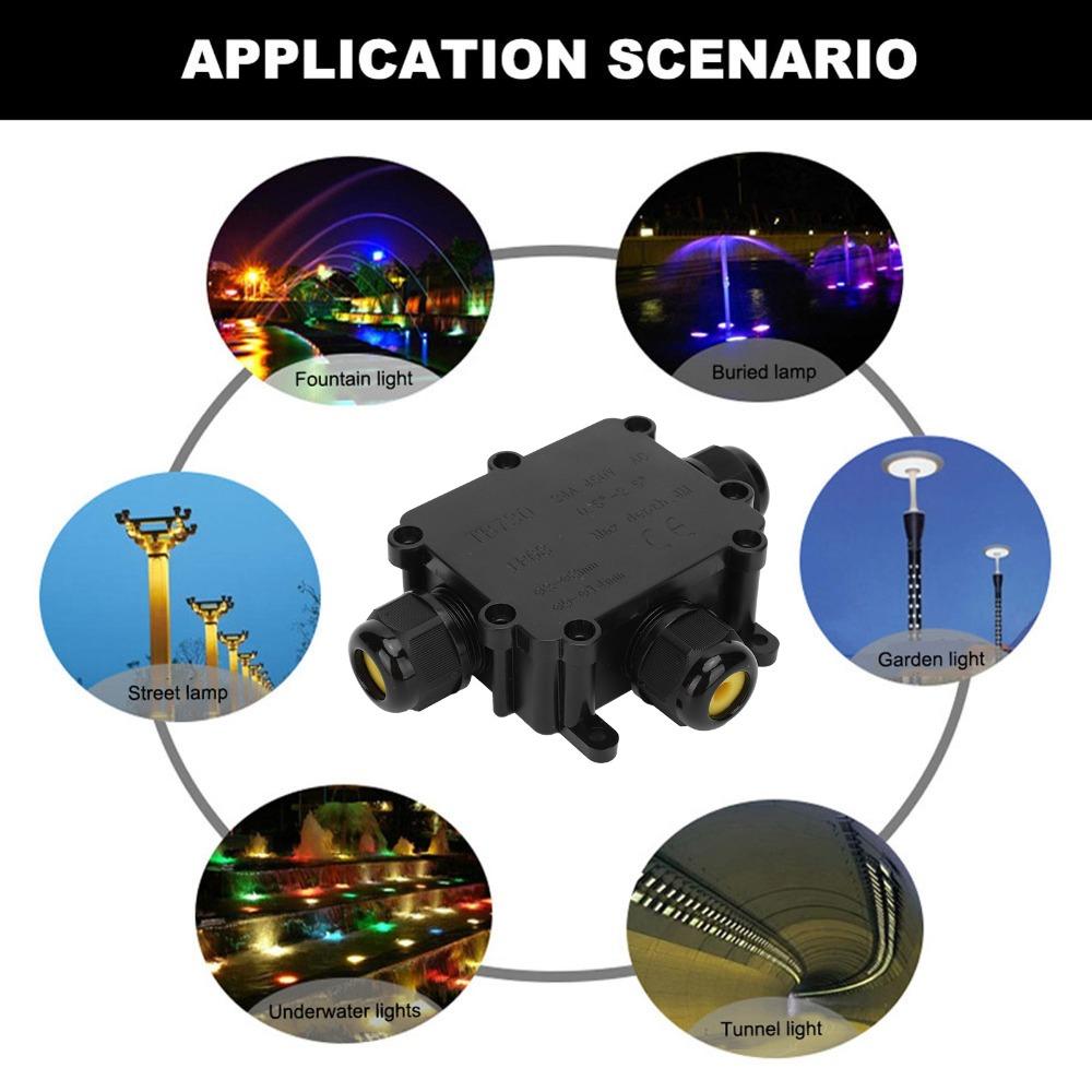 T-Shape Waterproof Junction Box 3 Way Splice Box Underground Installation