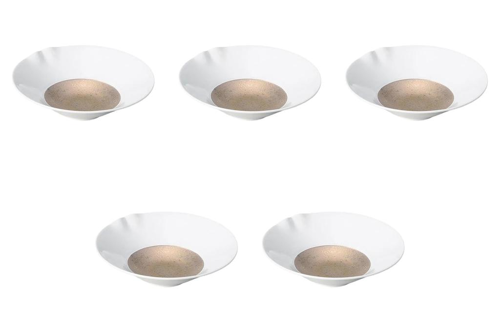 Set of 5 Katakuchi Mukazuke x Reinforced Setomonohonpo Gold-Painted [14.5 4cm] Mukazuke, Porcelain,
