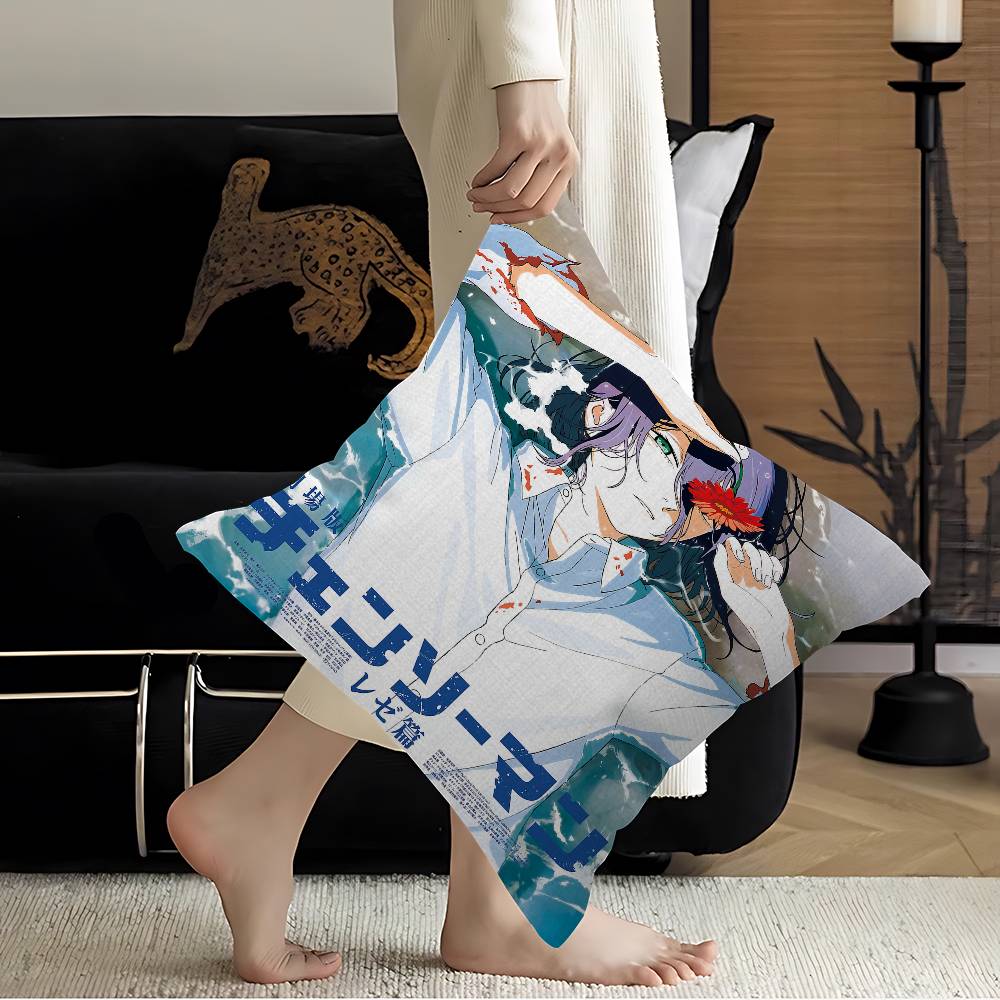 Chainsaw Man The Movie Reze Arc Pillow Cover For Bedroom Room And Living Room Sofa Decorative Cushion Cover