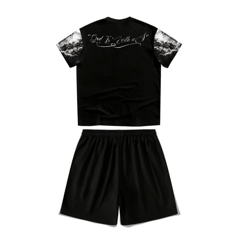 

Summer Men s Angel Christ Printed Comfortable Breathable Round Neck T-shirt Shorts Taochuang Outdoor Casual Fashion Clothing 6XL