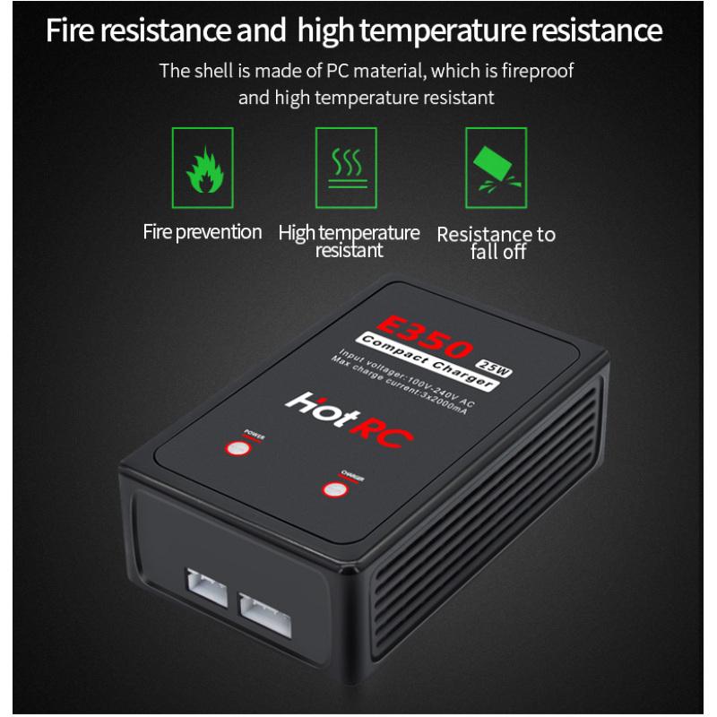 1Pc HotRC E350 Pro 7.4v/11.1v Lipo Battery Charger 2s 3s Cells Battery Charger 25W 2000mA for RC