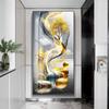 Modern Golden Rich Tree Canvas Painting Wall Art New Chinese Gold Deer Zen Stone Posters for Porch Wall Decoration Room Decor