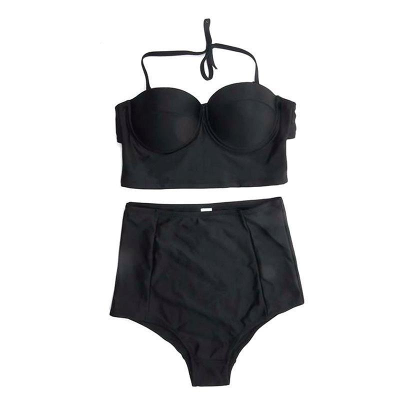 Vintage High Waist Bikini Monokini Swimwear Set For Women With Timeless Elegance