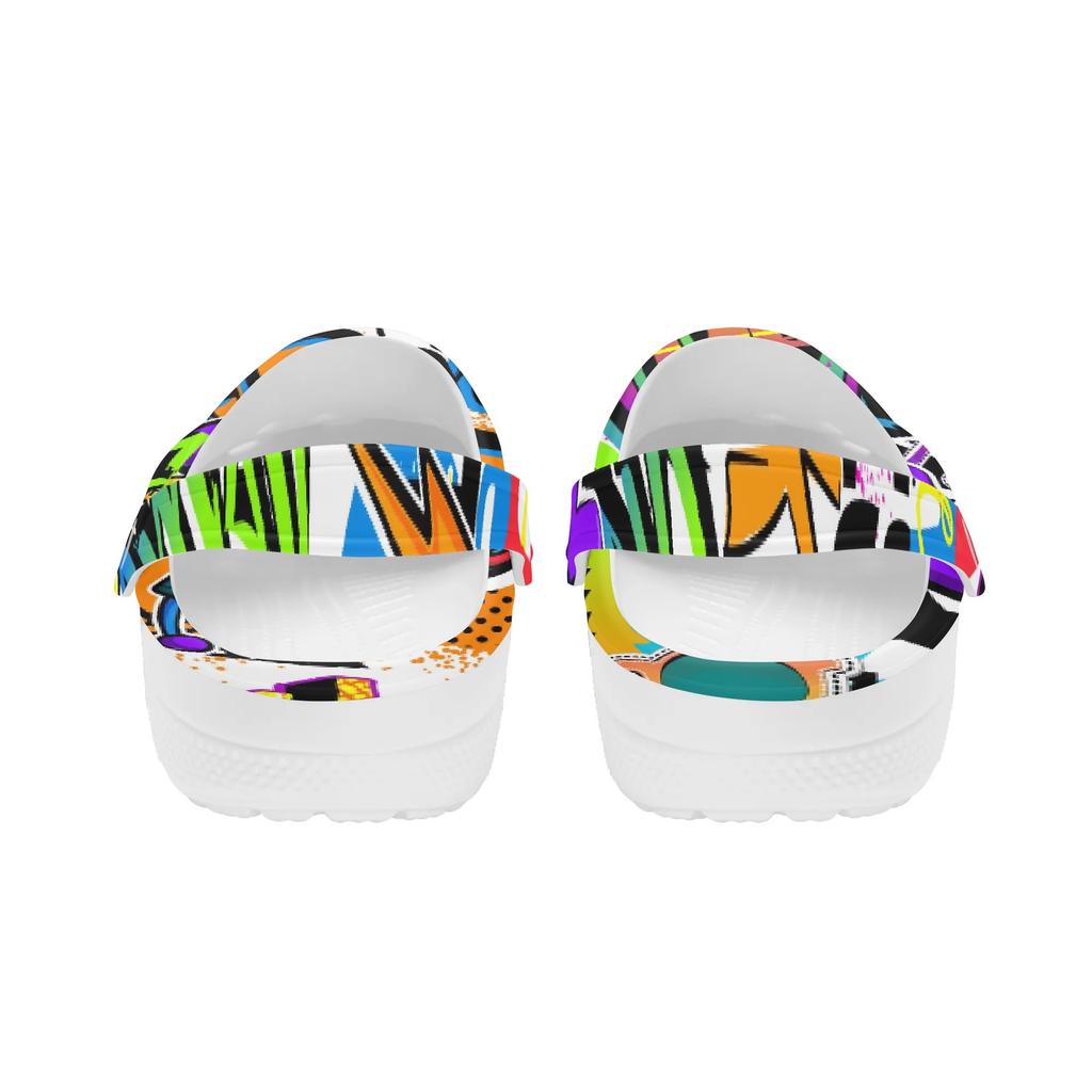 Unisex Printed EVA Beach Shoes Lightweight Breathable Slip On Garden Clogs Pool Bathroom Home Casual Sandals Home Garden Use