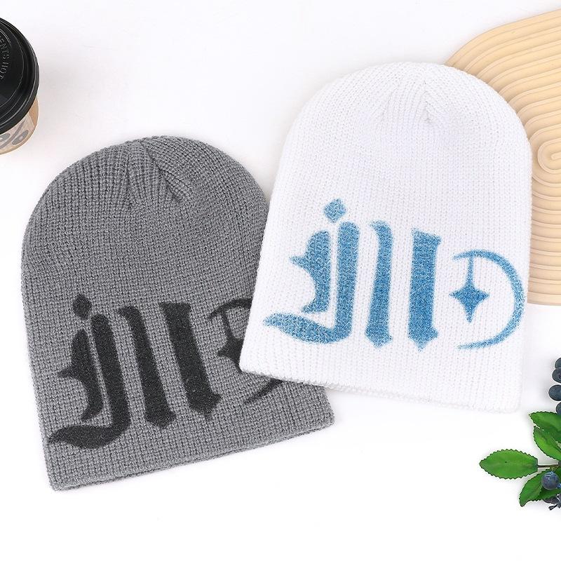 Warm men's and women's Sanskrit contrasting colors, cool fashion versatile wool, new knitted hat, pullover hat, sweet cold hat, European and American