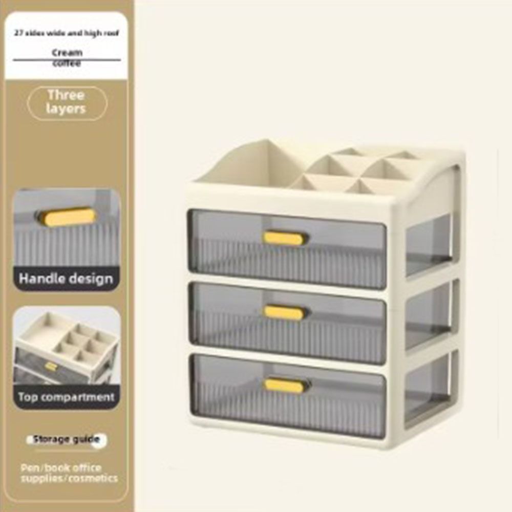 with Drawer Desktop Drawer Storage Box Plastic Drawer Box Creative Cosmetic Storage Box  Stationery