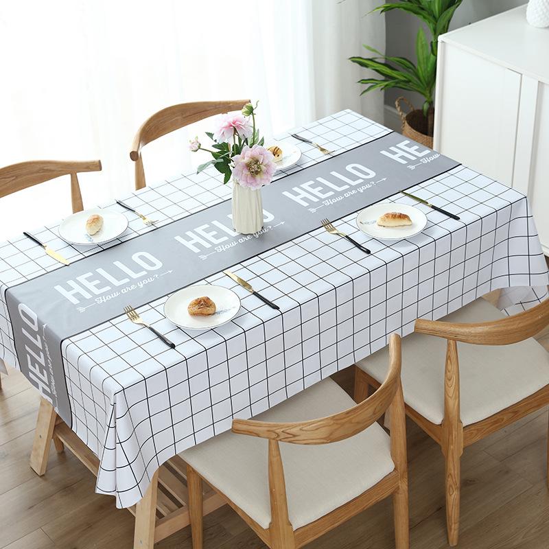 Tischdecke im nordischen Stil, wasserdicht, ölabweisend, waschbar, aus PVC für Esszimmer, Camping, Privatzimmer und Restaurants.