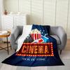 Movie Night Popcorn Printed Blanket for Sofa Bed Travel Camping Living Room Office Conditioning Blanket for All Seasons Gifts