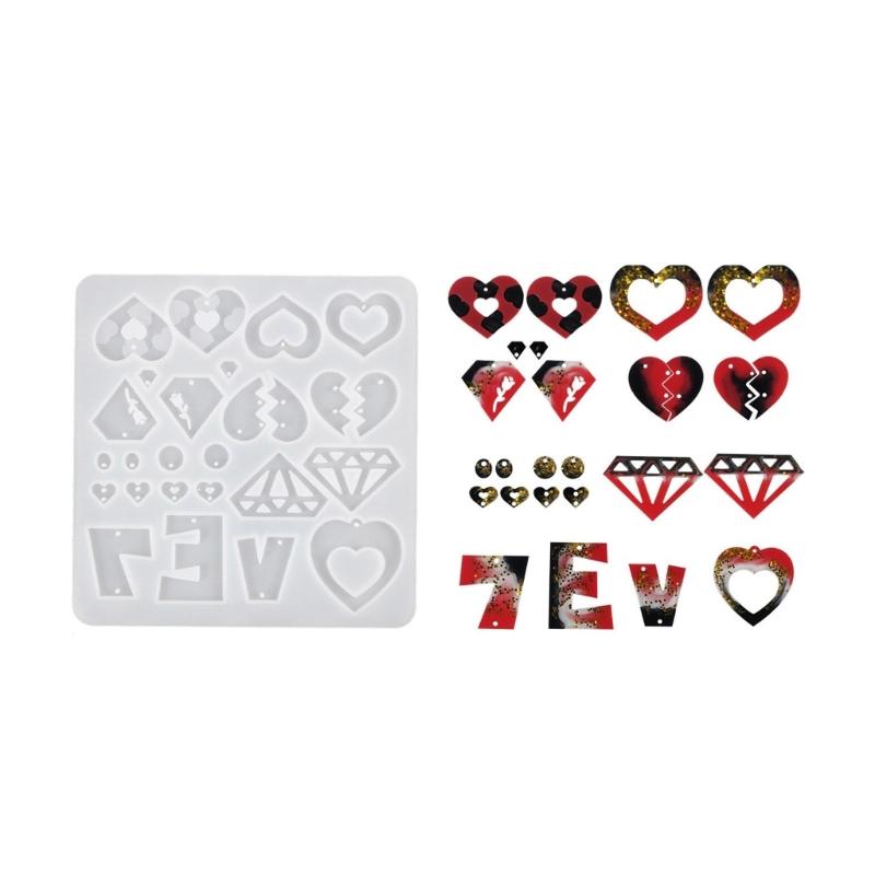 Unique Dripping Glue Earring Mold Valentine’s Day Resin Earrings Molds Customizable Silicone Mould for DIY Lovers