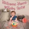 Welcome Home Baby Girl Banner - Pink Baby Shower Decorations for Girl, Gender Reveal Baby Shower Ide Outside Decoration Rose Gold Glitter