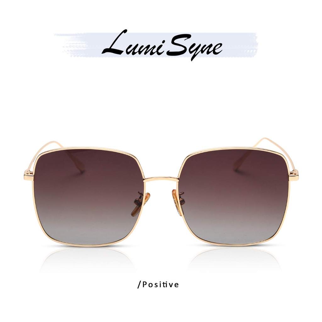 LumiSyne Polarized Sunglasses for Men and Fashionable Color Gradient Retro Square Metal UV400 Eyewear for Outdoor and Perfect Gift Women, Lenses,