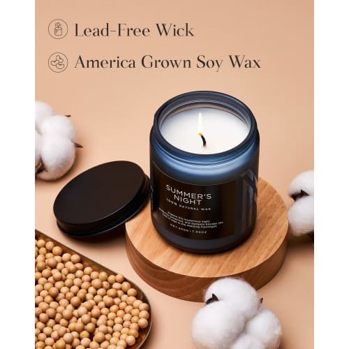 M&SENSE Aromatherapy Candle, Mini Candle, Summer's Night Scent, 50-Hour Burn Time, 200g, Soy Wax Jar Candle, Relaxing Gift for White Day, Valentine's