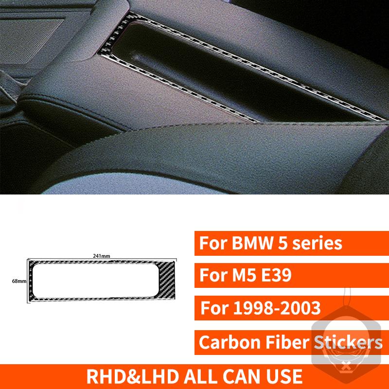 For BMW 5 Series M5 E39 1998-2003 Real Carbon Fiber Sticker Radio AC CD Shift Door Lift Panel Car Accessories Ide Decorative