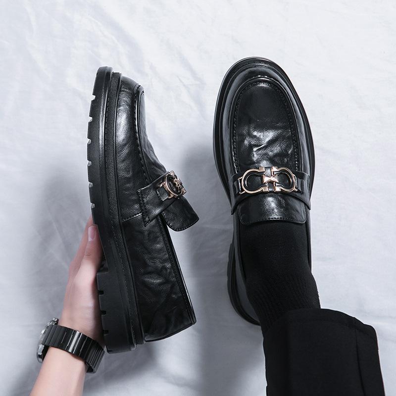 Men's Business Dress British New Soft-soled Soft Leather Work Dress Shoes Casual Leather Shoes Men