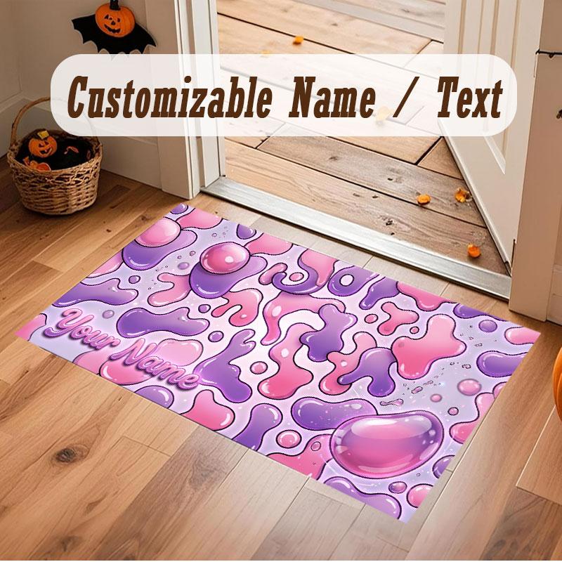 Abstraktes Geometrisches Thema Kristall Samt Boden Teppich Personalisiert Benutzerdefinierter Name Text Warmer Teppich Heim Dekoration