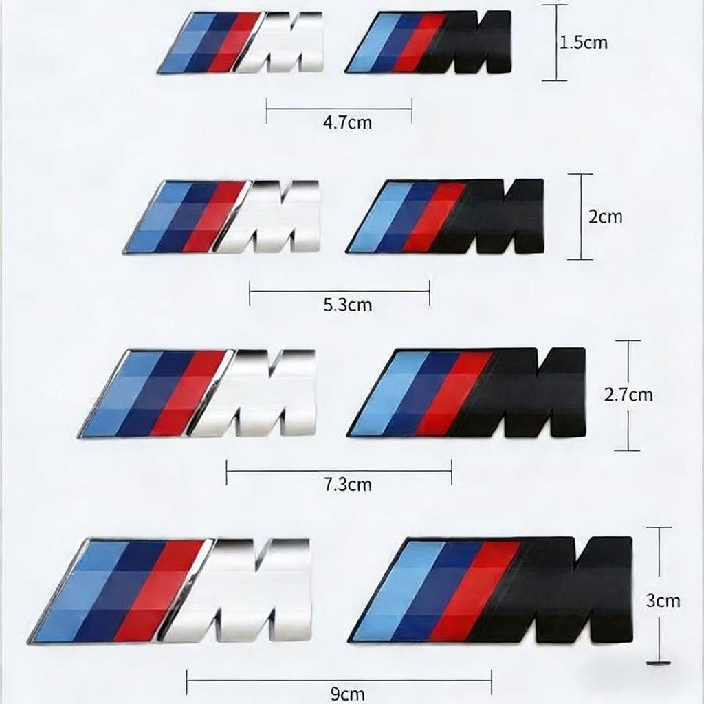 2PCS is suitable for BMW Group M-mark decorative ABS badge body fender sticker general style accessories.
