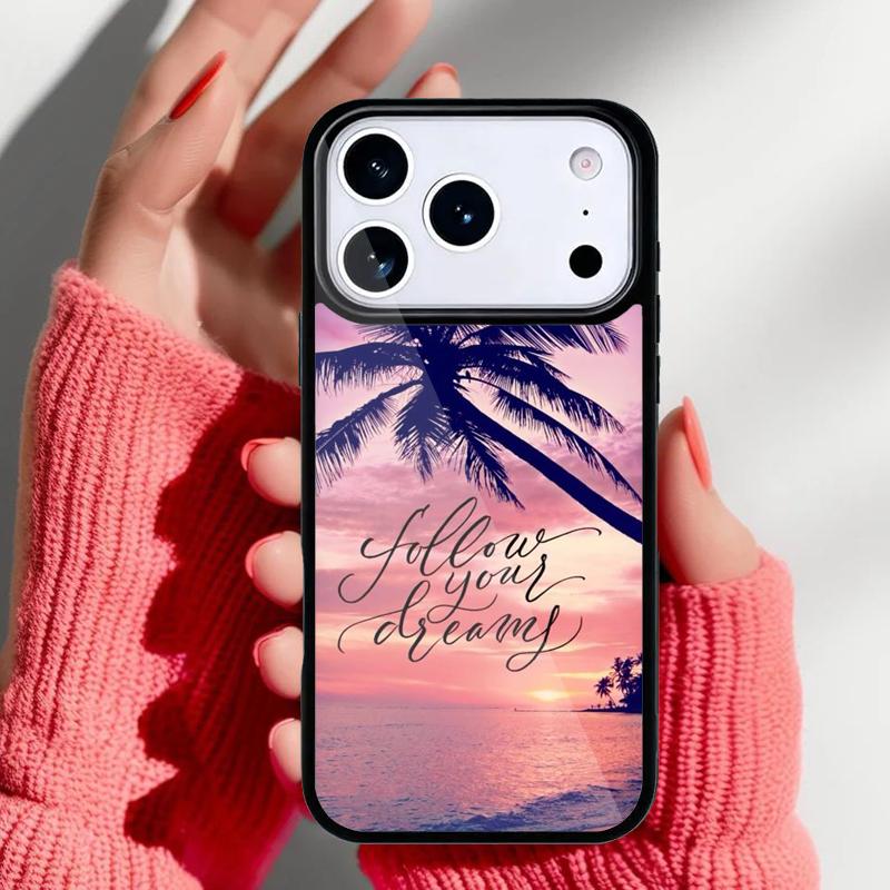 Summer Beach Sunset Palm Tree Phone Case for iPhone 17 Air 16e 15 14 13 Pro Max Back Cover for 12 11 Pro Coque