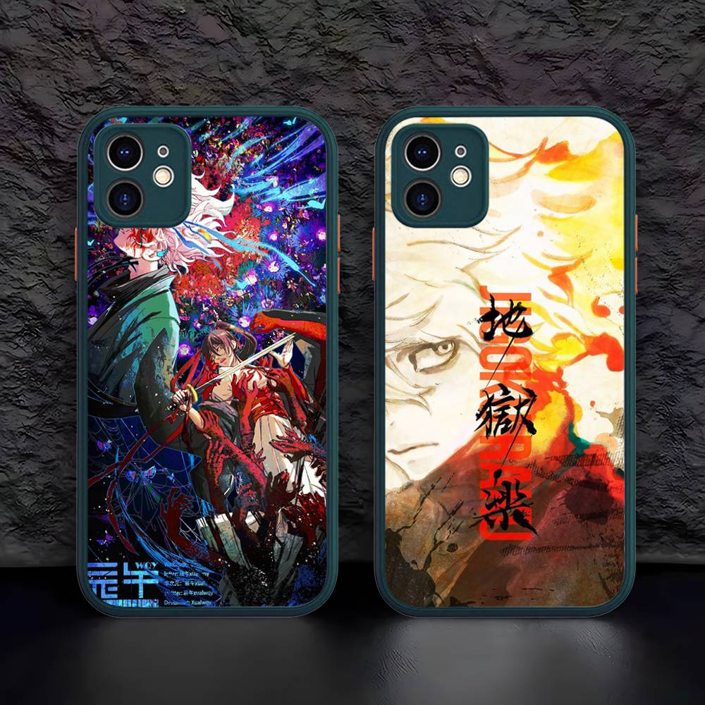 Anime H-Hells Paradise Silicone Case For iPhone 16 15 14 13 12 11 Pro Max Plus X XS MAX Shockproof Matte Cover