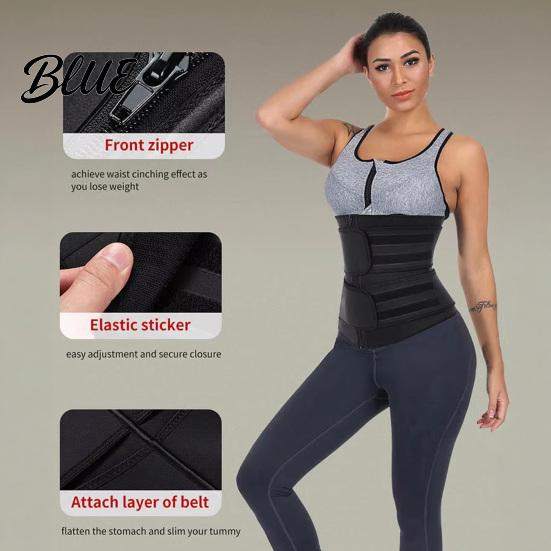 Tummy Control Shapewear Women Waist Trimmer Belt with Zipper Trainer Sweat Band Stomach Lower Back Support Wrap Enhancing Belly Fat Sauna